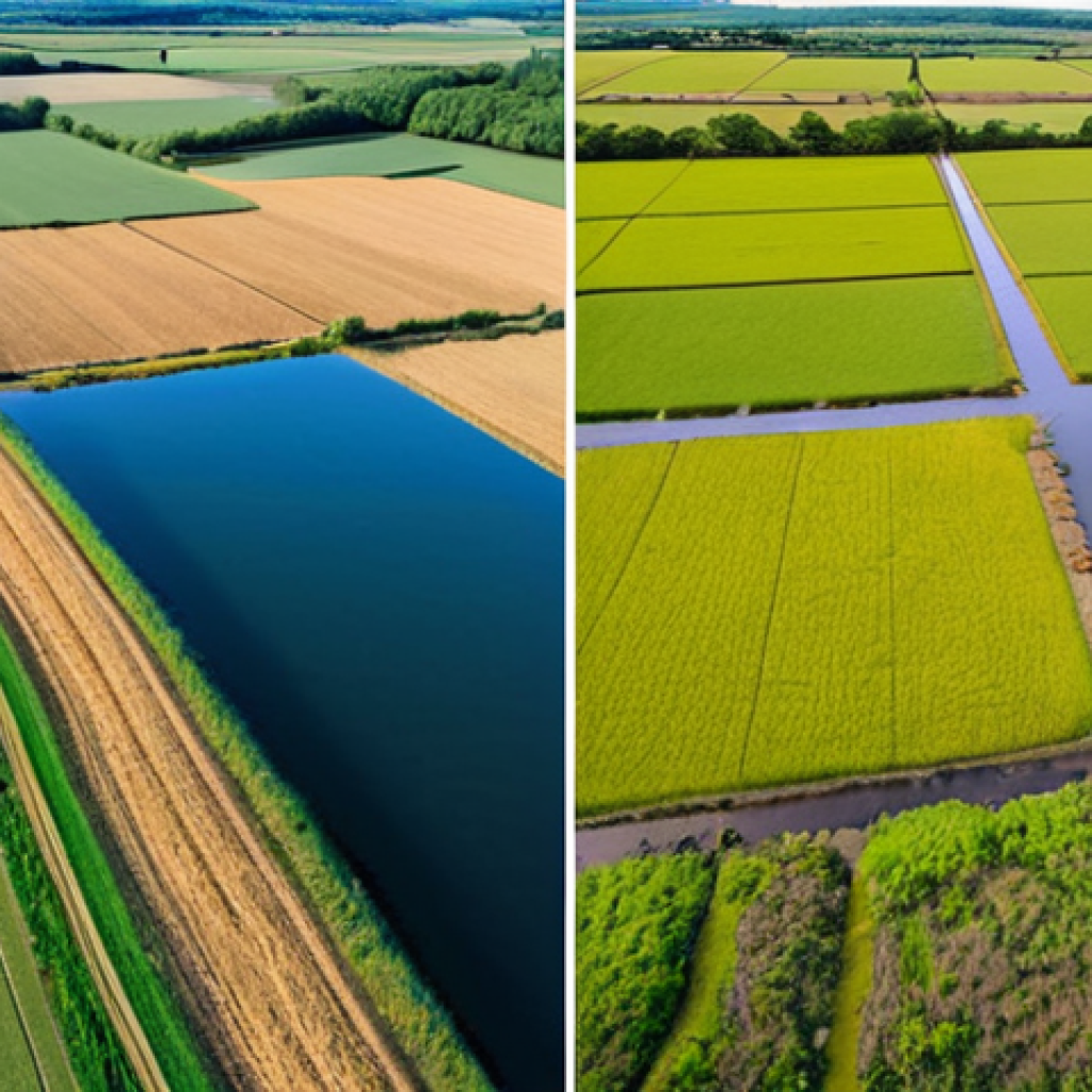 **

A vibrant Instagram post featuring before-and-after drone photos of a restored wetland in the French countryside. Include testimonials from local farmers. Emphasize positive ecological and economic benefits. Use the hashtags #restaurationécologique #environnement #France.

**