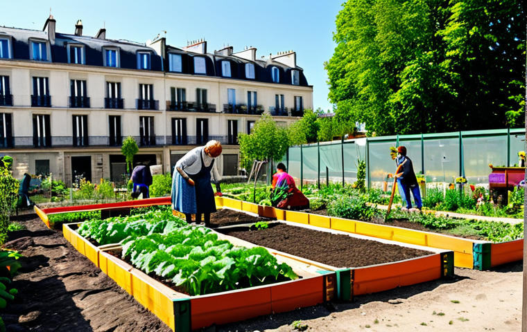 Urban Community Garden**

"A vibrant community garden in Paris, with diverse residents tending to vegetable patches and flower beds, fully clothed, appropriate attire, safe for work, perfect anatomy, correct proportions, natural pose, overflowing with colorful flowers and healthy vegetables, sunny day, friendly atmosphere, modest dress, professional photography, high quality, family-friendly."

**