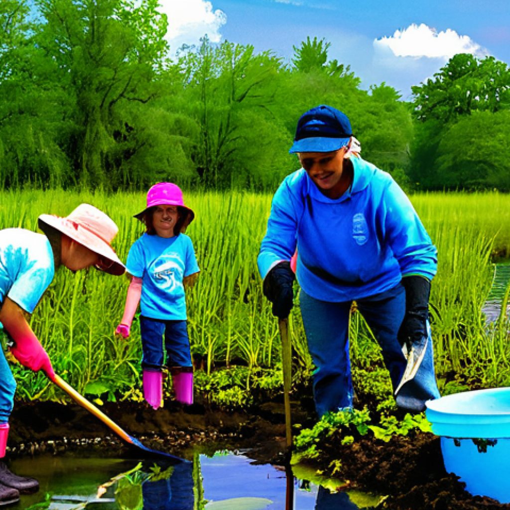 서식지 회복 프로젝트의 목표 달성을 위한 팁 - **Prompt 1: A Vibrant Community Restoration Day**
    A bright, sunny afternoon scene showing a dive...