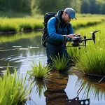 Home 20 서식지 회복 프로젝트의 진행 상황 모니터링 - **"High-tech Habitat Monitoring: A Modern Conservation Team in Action"**
A group of diverse envi...