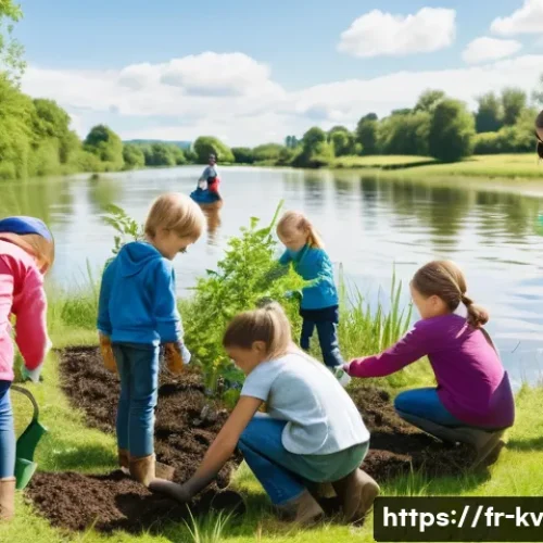 Home 30 서식지 회복을 위한 시민 참여 증진 방안 - A vibrant, wide-angle shot of a diverse group of enthusiastic volunteers, including adults of variou...